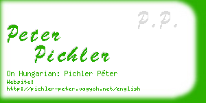 peter pichler business card